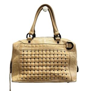 Rebecca Minkoff Studded Heavy Metal Flame Satchel Handbag Tote